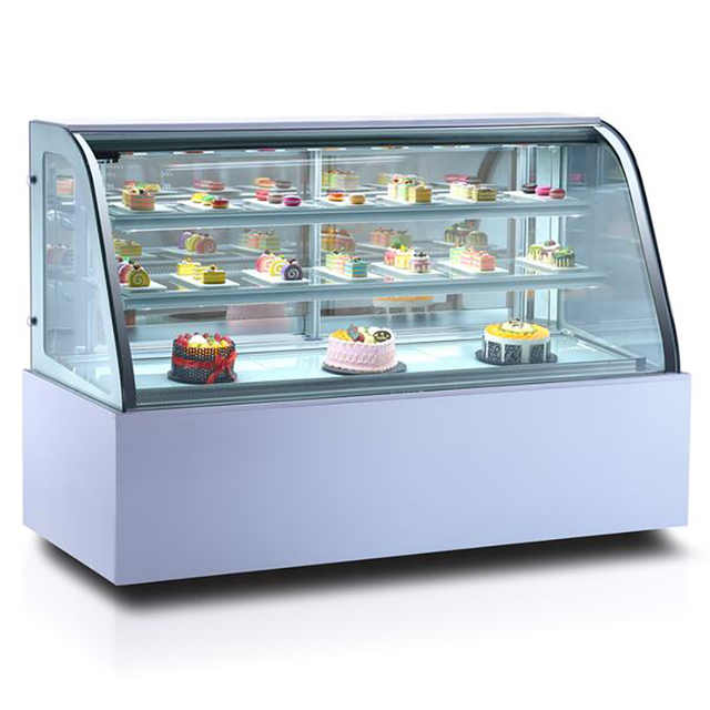 Curved three-tier cake display case