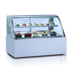 Curved three-tier cake display case