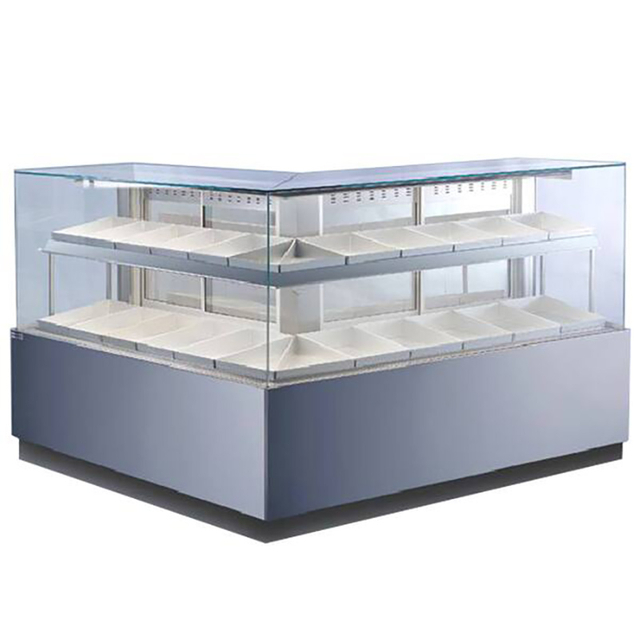L-shaped cake display case